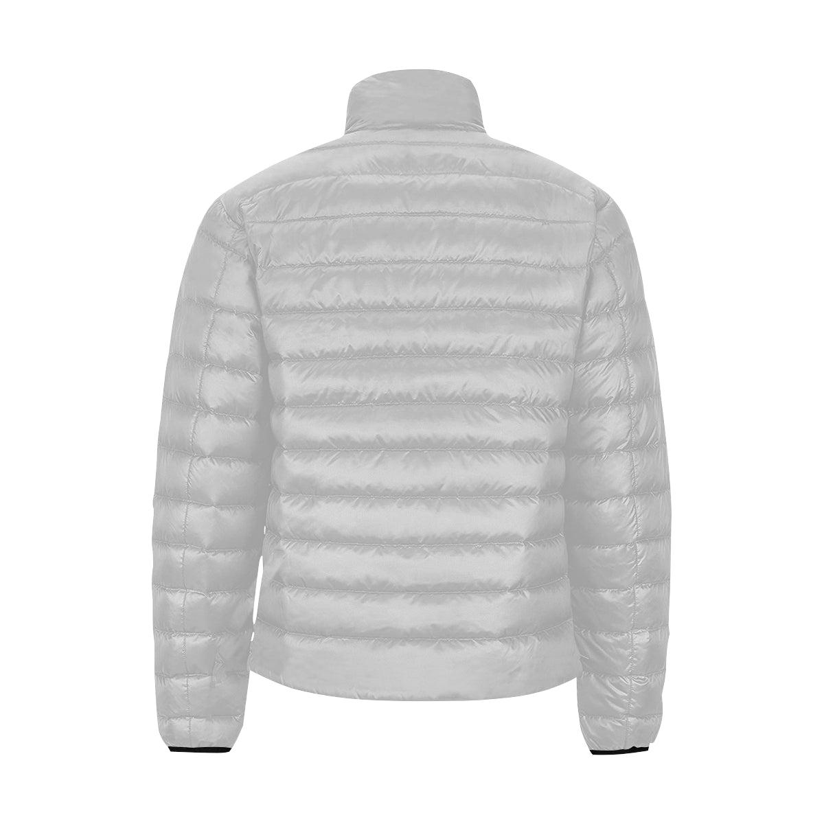 Grey Logo Men's Stand Collar Padded Jacket (Model H41)