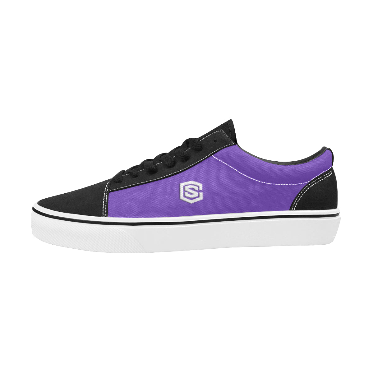 white logo Men's Low Top Skateboarding Shoes (Model E001-2)