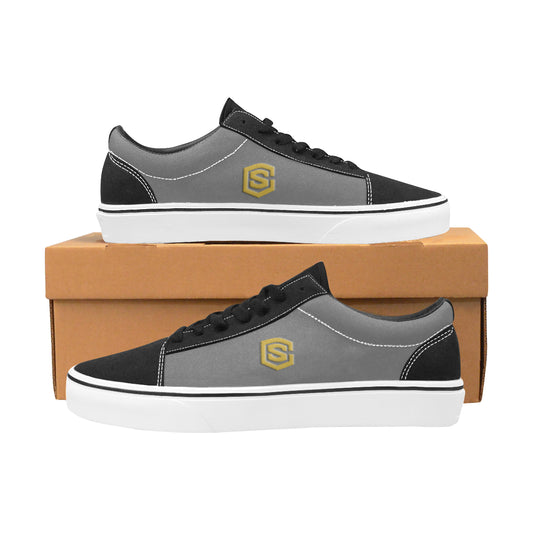 gold logo Men's Low Top Skateboarding Shoes (Model E001-2)