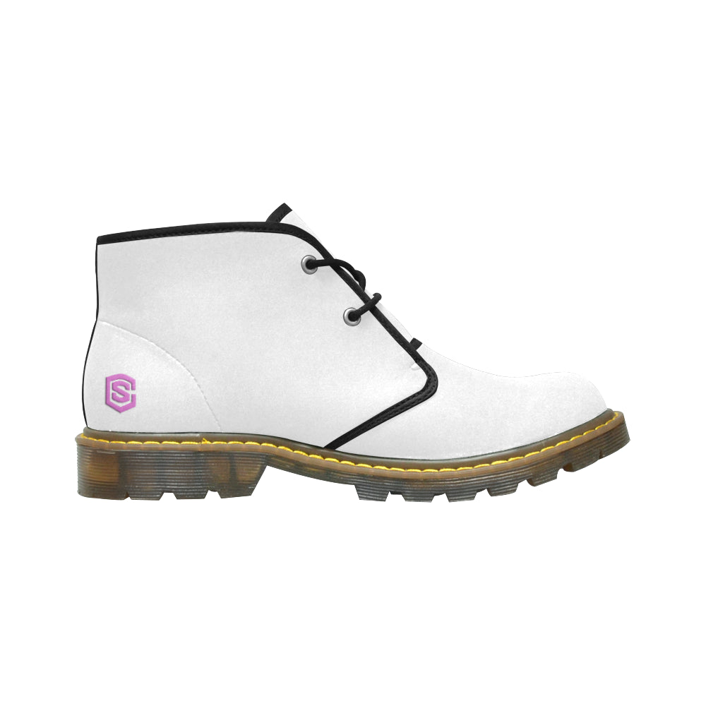pink logo Women's Nubuck Chukka Boots (Model 2402)