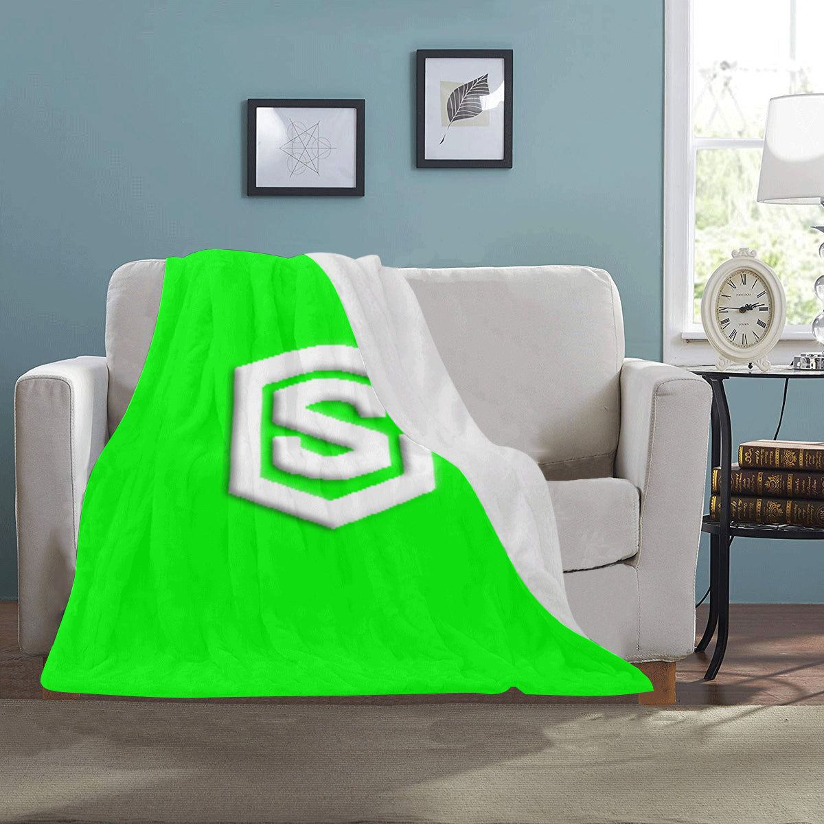 Green Ultra-Soft Micro Fleece Blanket with White Logo Ultra-Soft Micro Fleece Blanket 30"x40"