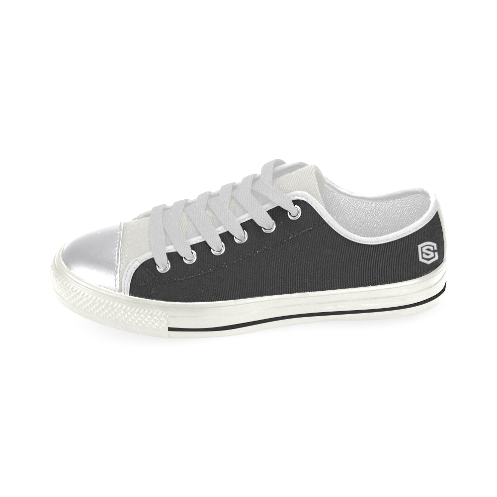 white logo Women's Classic Canvas Shoes (Model 018)