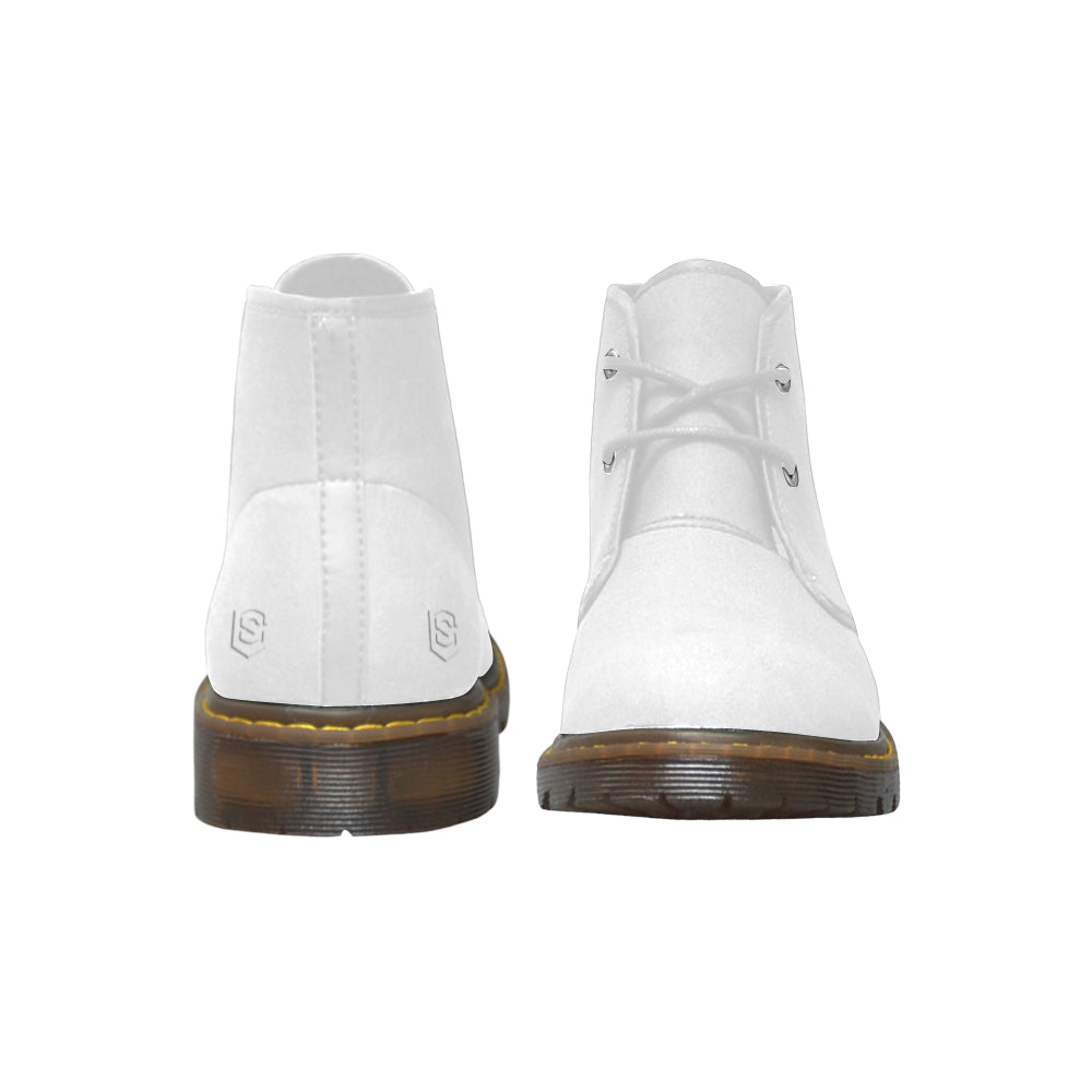 white Logo Men's Nubuck Chukka Boots (Model 2402)