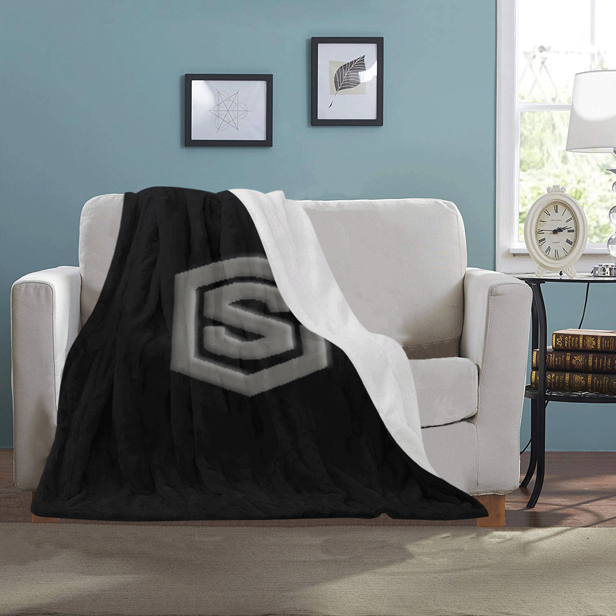 Black Ultra-Soft Micro Fleece Blanket with Gray Logo Ultra-Soft Micro Fleece Blanket 30"x40"