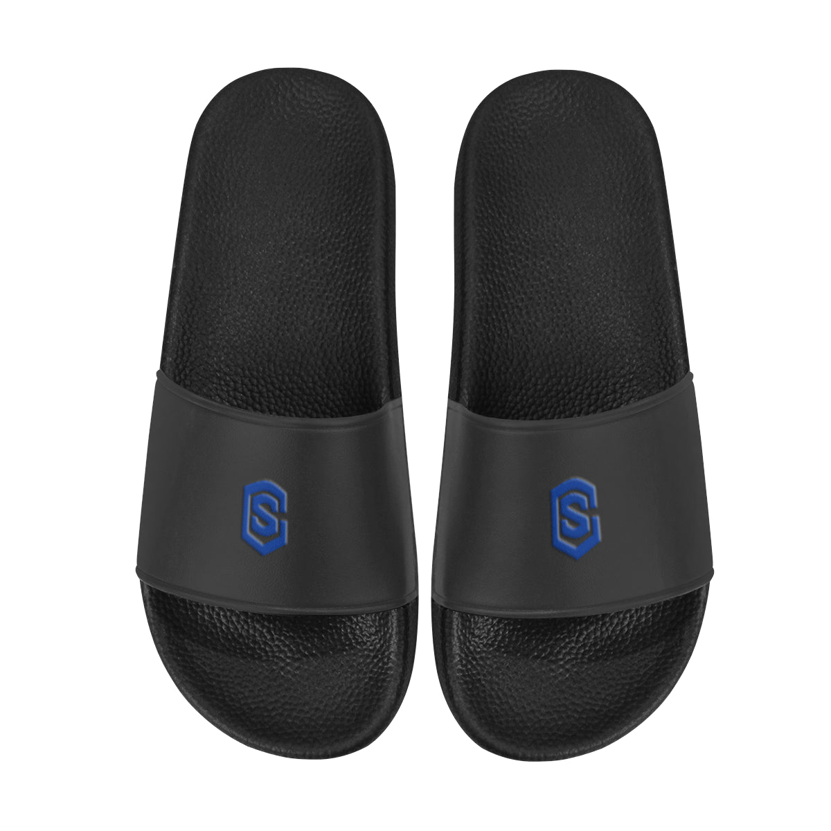 blue logo Men's Slide Sandals (Model 057)