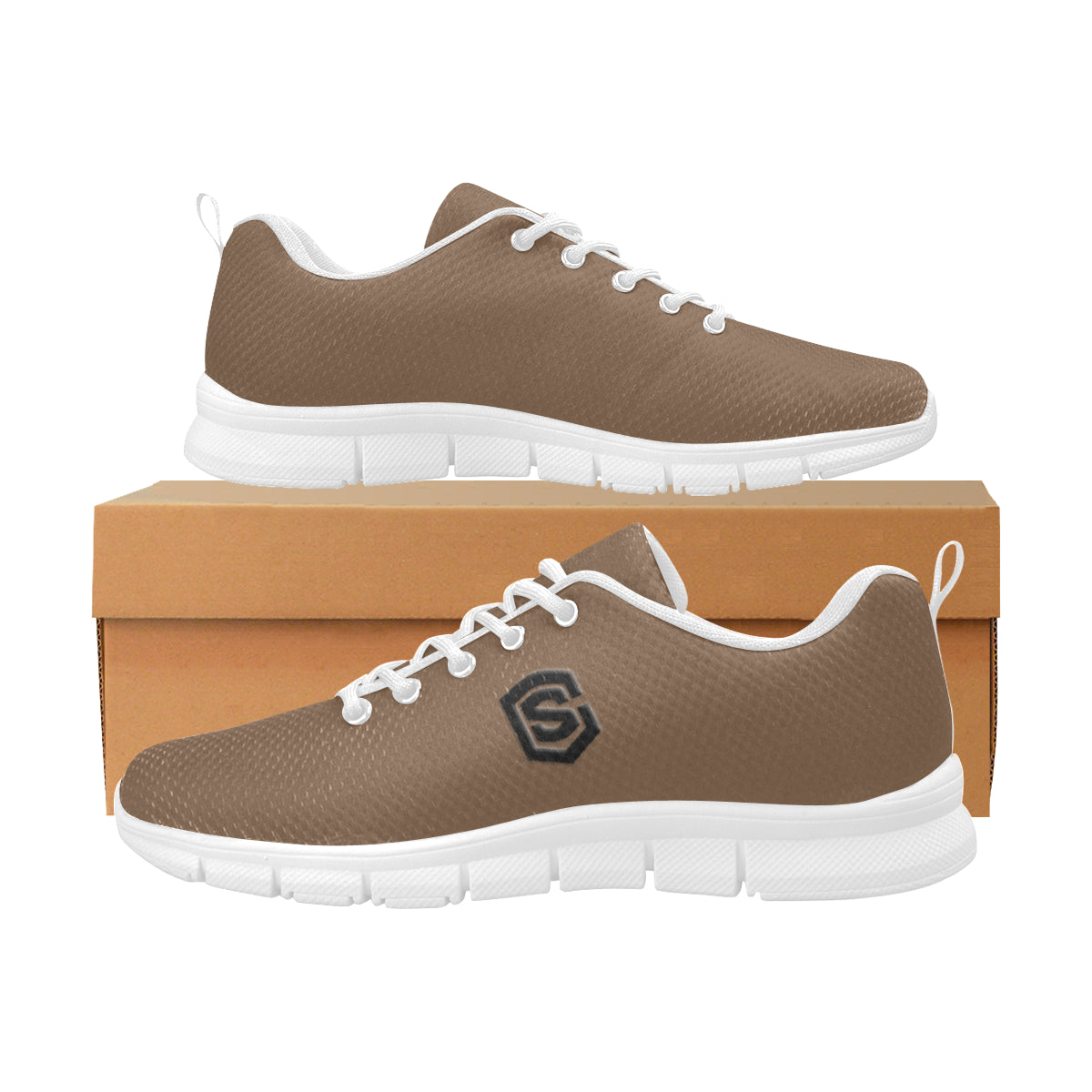 black logo Women's Breathable Running Shoes (Model 055)