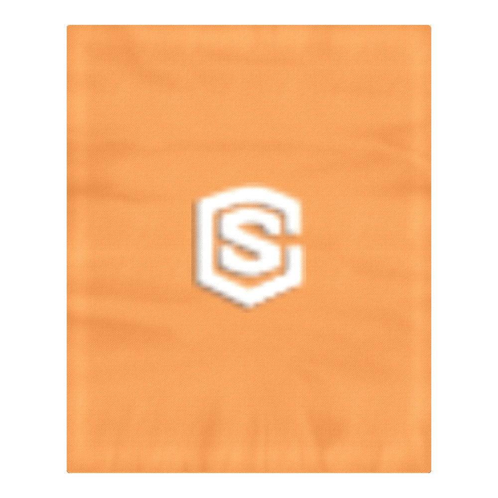 Orange Duvet Cover White Logo 3-Piece Bedding Set (1 Duvet Cover 86"x70"; 2 Pillowcases 20"x30")(One Side)