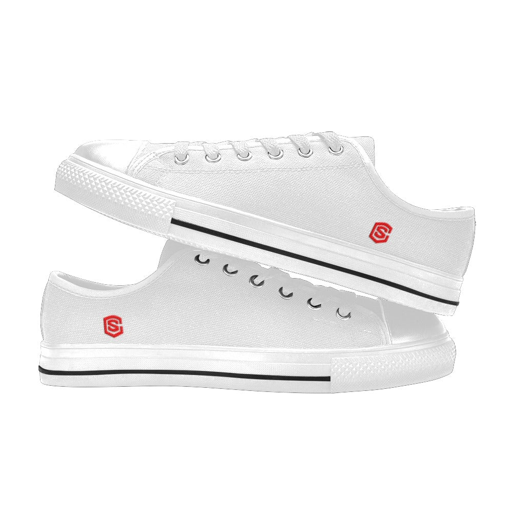 Red logo Men's Classic Canvas Shoes (Model 018)