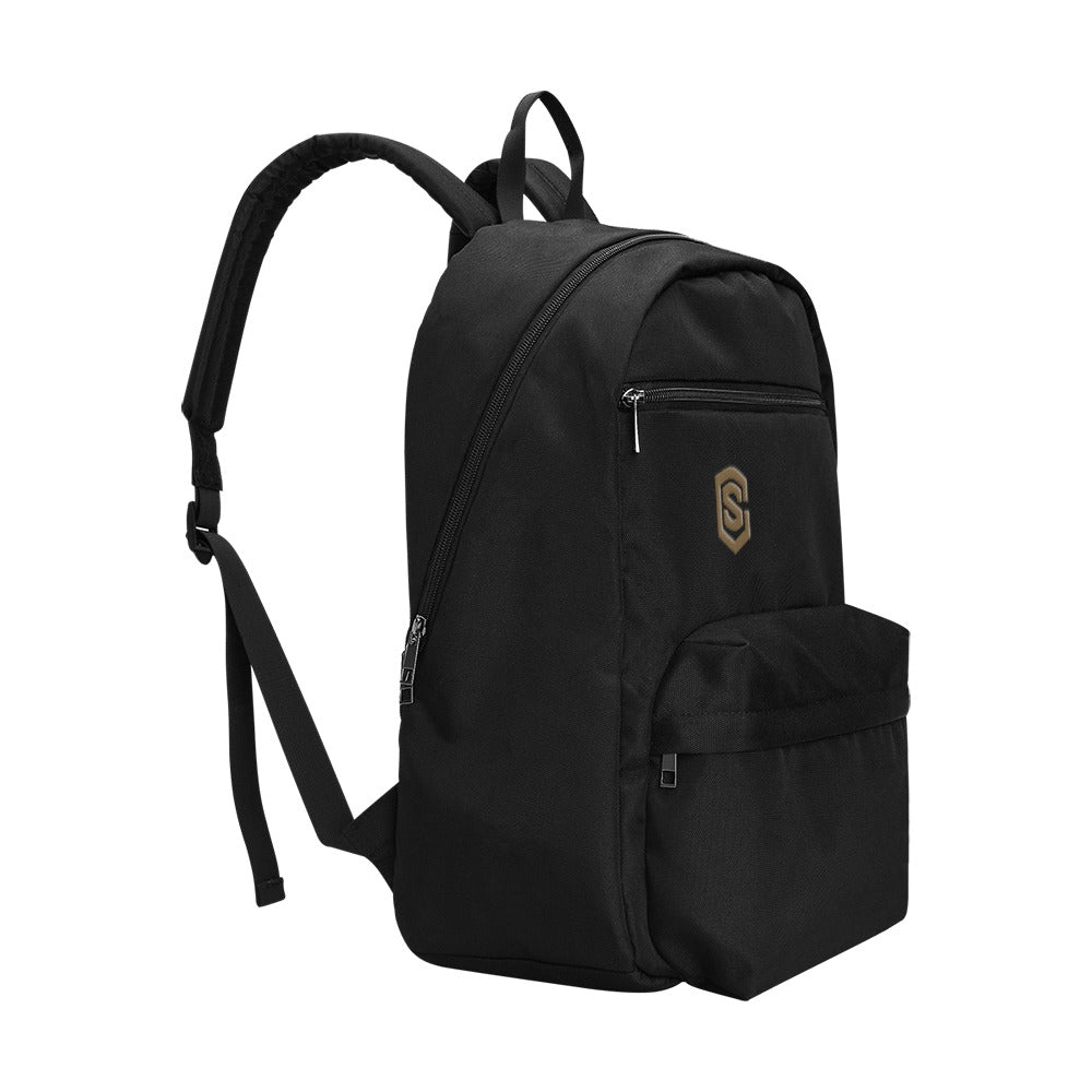 Black Travel Backpack With Brown Logo Travel Backpack(Large Capacity)(Model 1691)