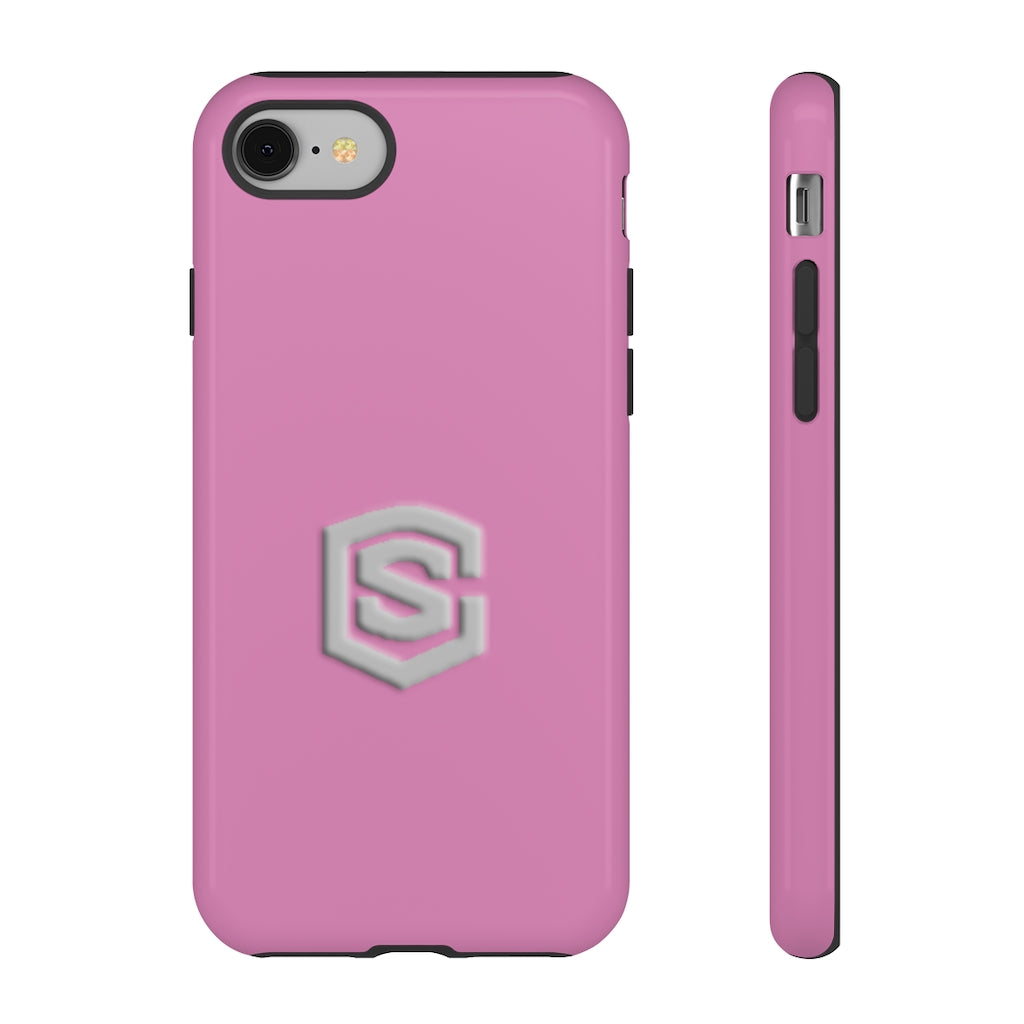 Pink Tough Cases Silver Logo