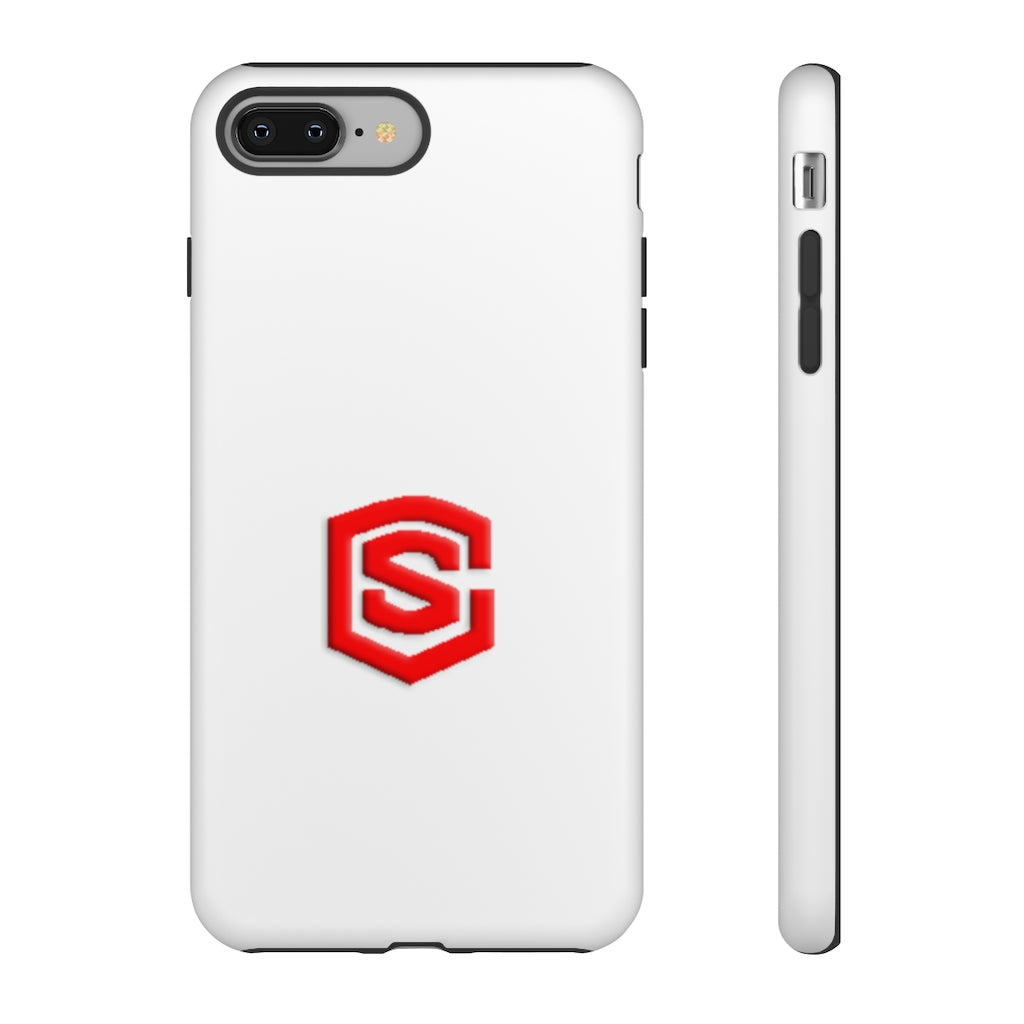 White Tough Cases Red Logo