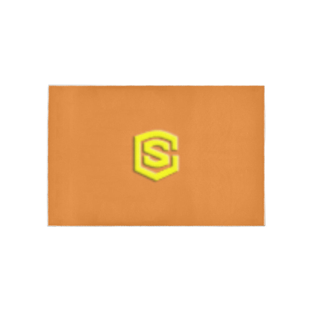 Orange Area Rug Yellow Logo Area Rug 5' x 3.2'