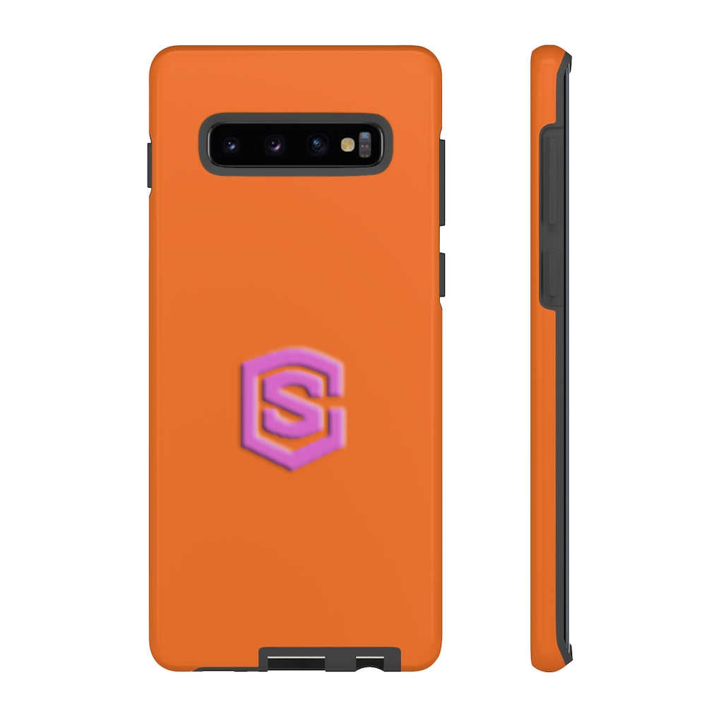 Orange Tough Cases Pink Logo