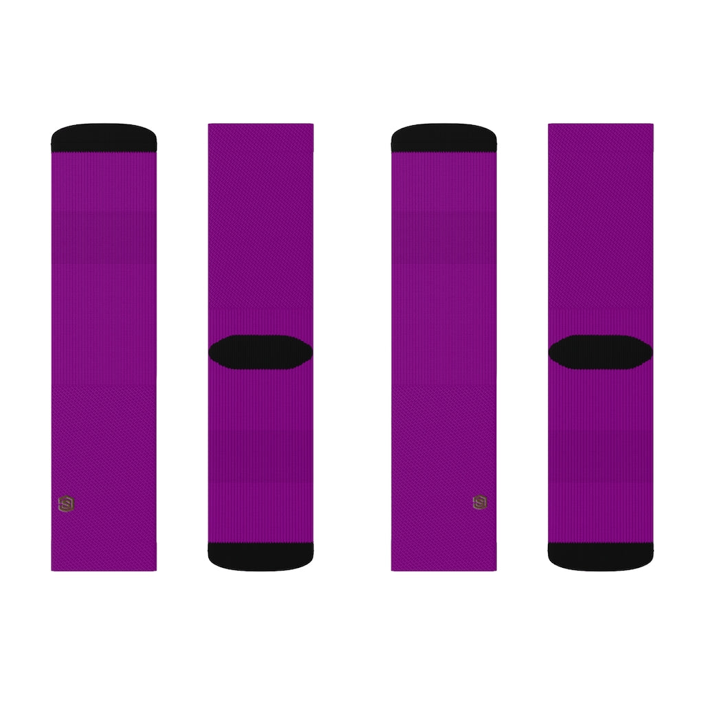 Purple Sublimation Socks with Brown Logo