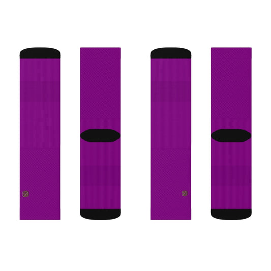 Purple Sublimation Socks with Brown Logo
