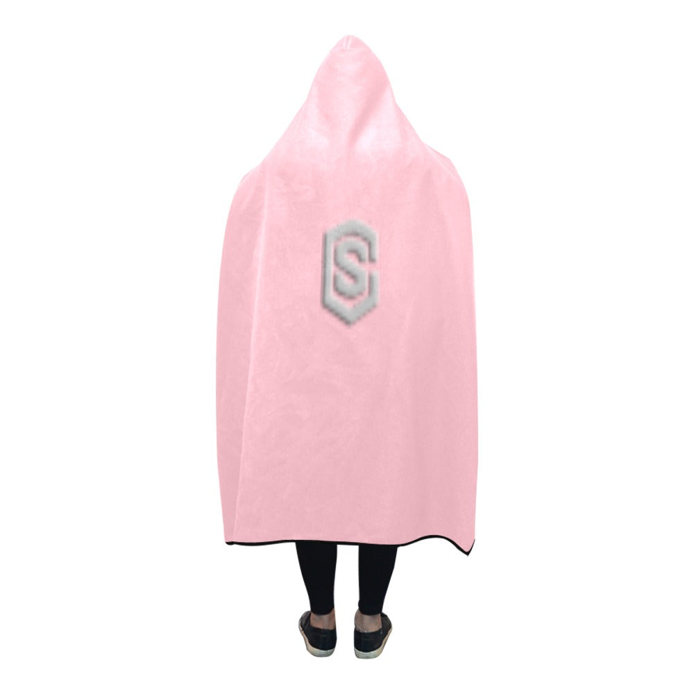 Pink Hooded Blanket 80"x56" with Silver Logo Hooded Blanket 80"x56"