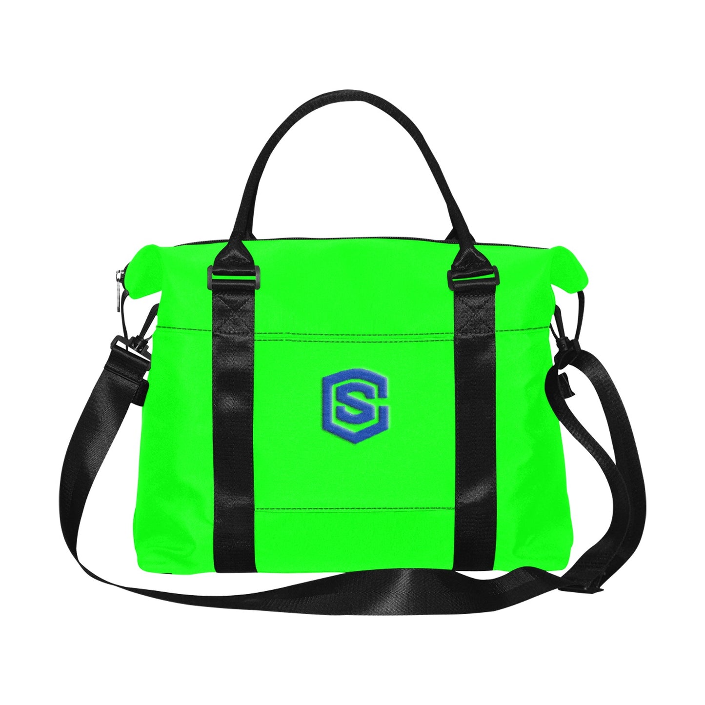Green Large Capacity Duffle Bag With Blue Logo Large Capacity Duffle Bag(Model1715)