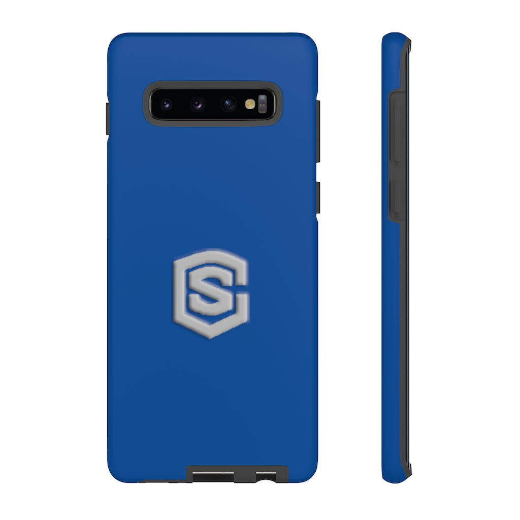 Blue Tough Cases Silver Logo