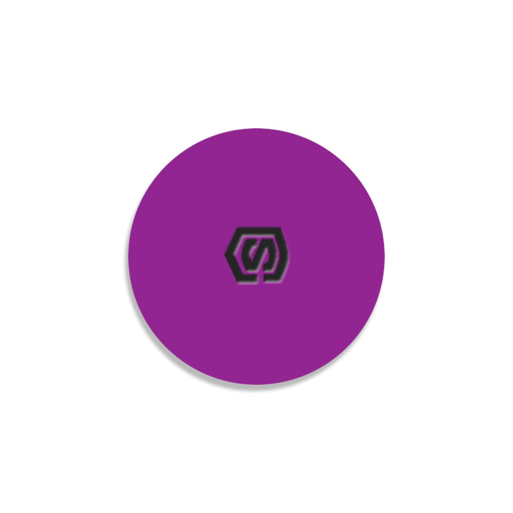 Purple Round Coaster with Black Logo Round Coaster