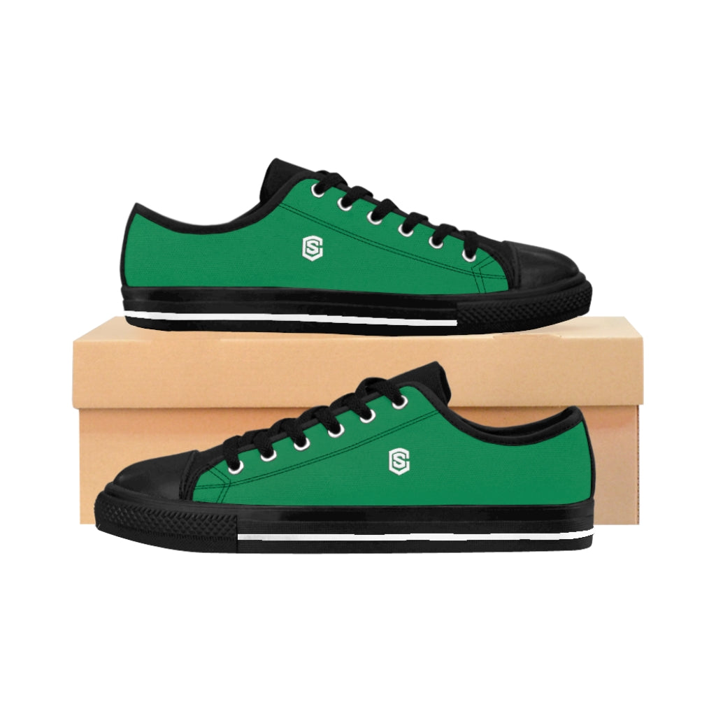 green Men's Sneakers - white logo