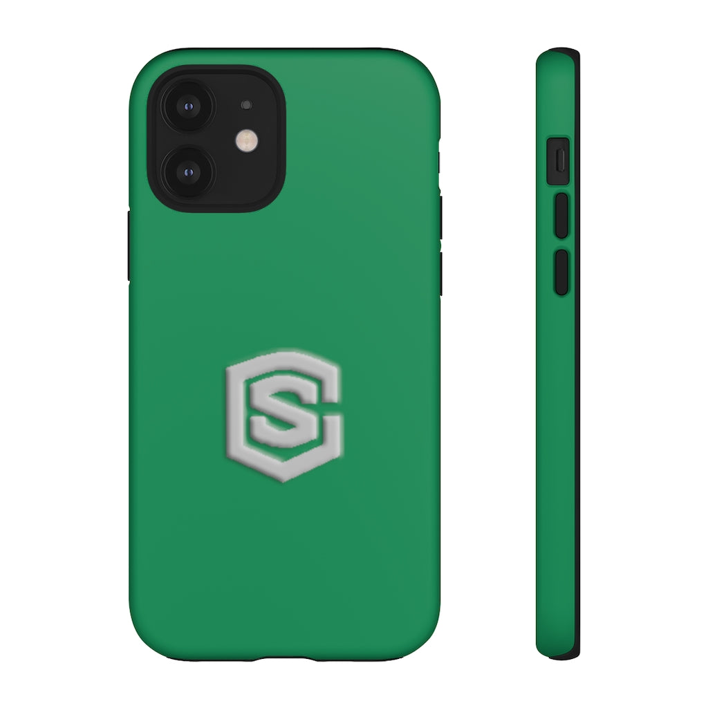 Green Tough Cases Silver Logo