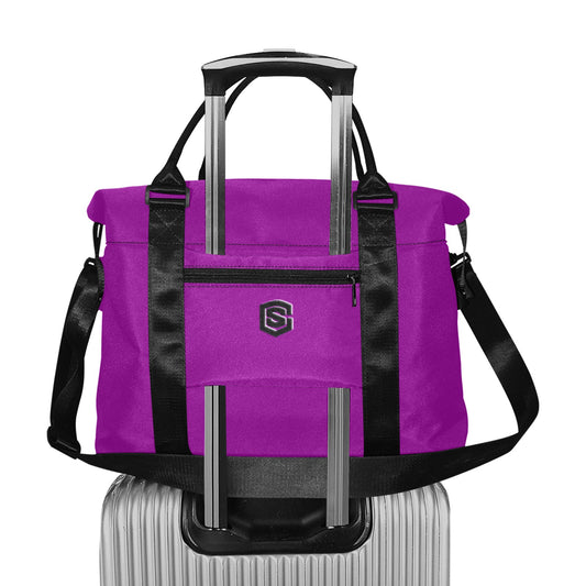 Purple Large Capacity Duffle Bag With Black Logo Large Capacity Duffle Bag(Model1715)