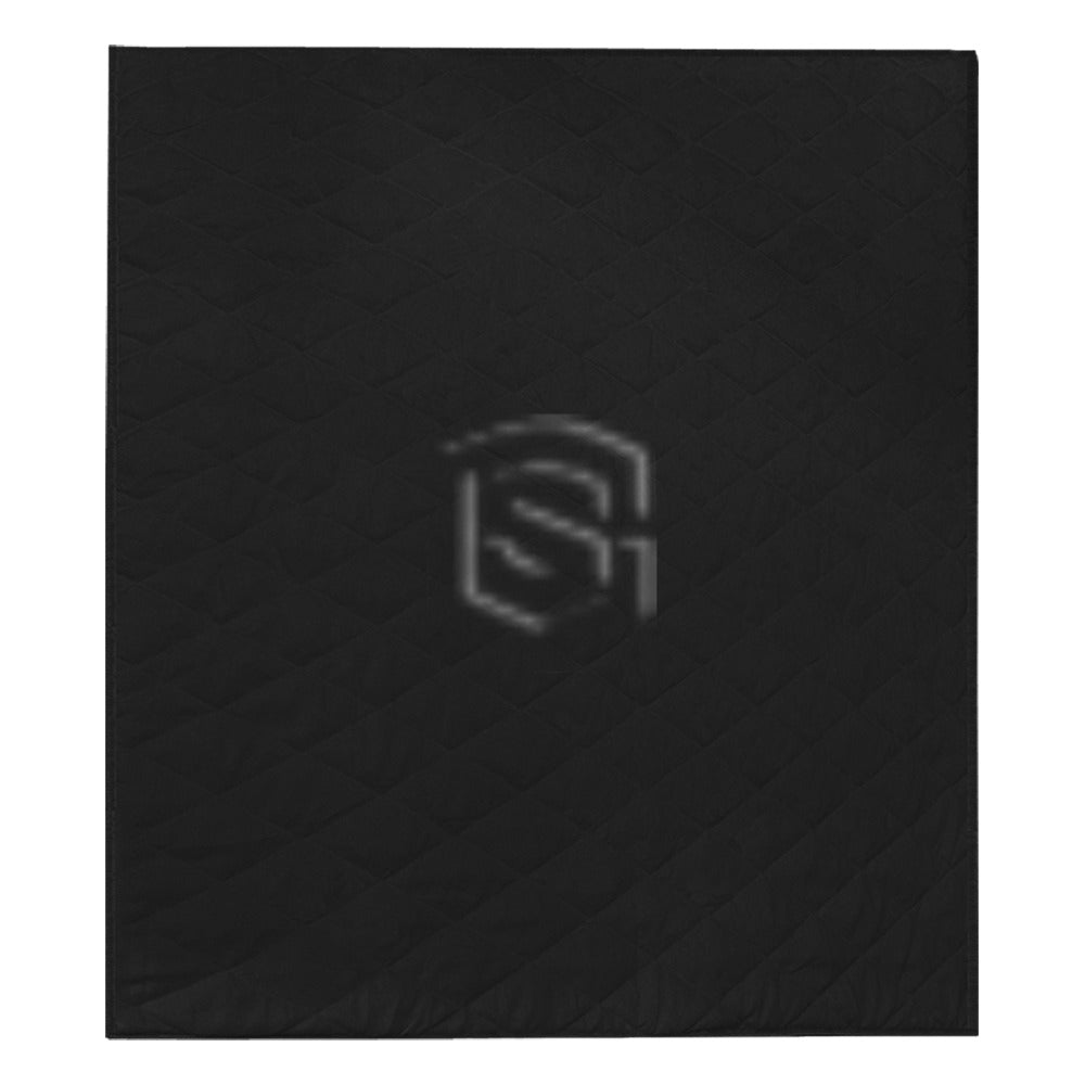 Black Quilt with Black Logo Custom Quilt  70" x 80"