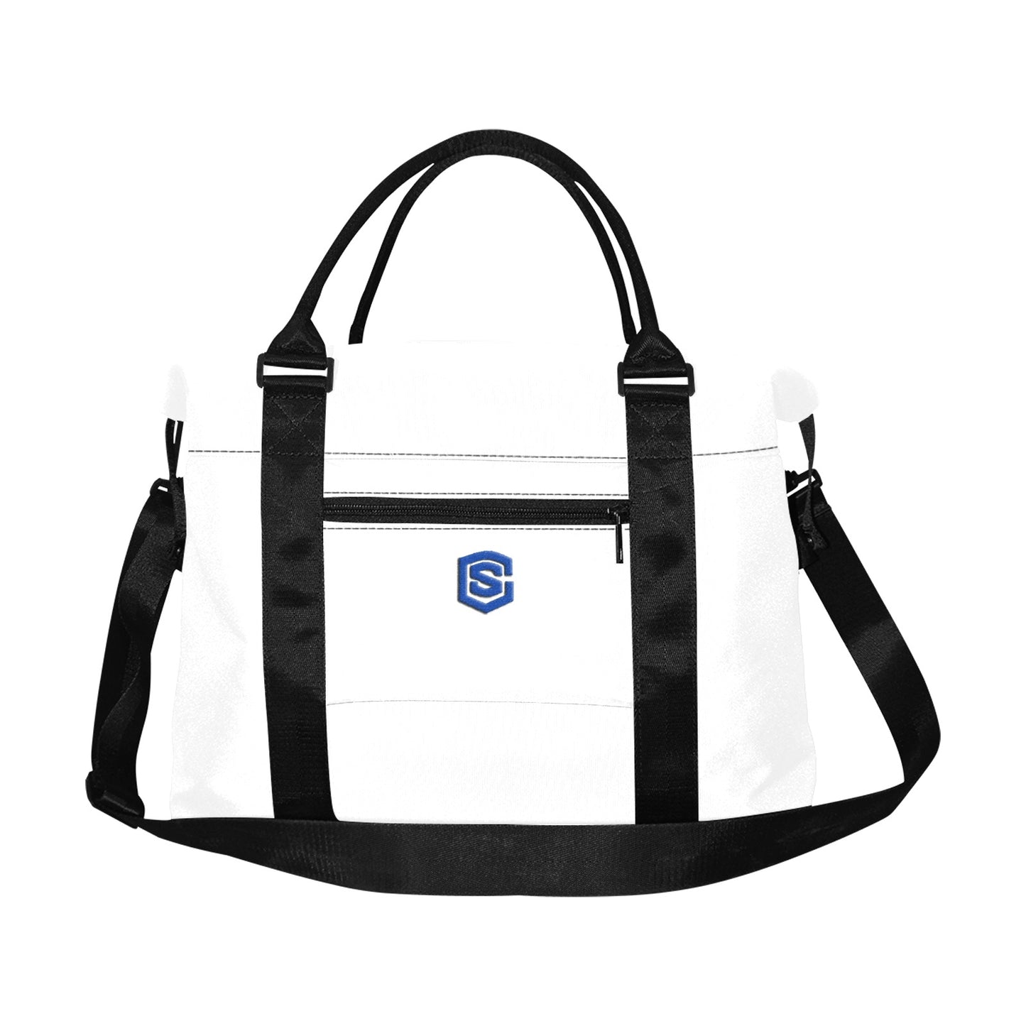 White Large Capacity Duffle Bag With Blue Logo Large Capacity Duffle Bag(Model1715)
