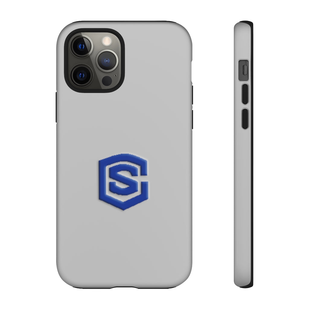 Grey Tough Cases Blue Logo