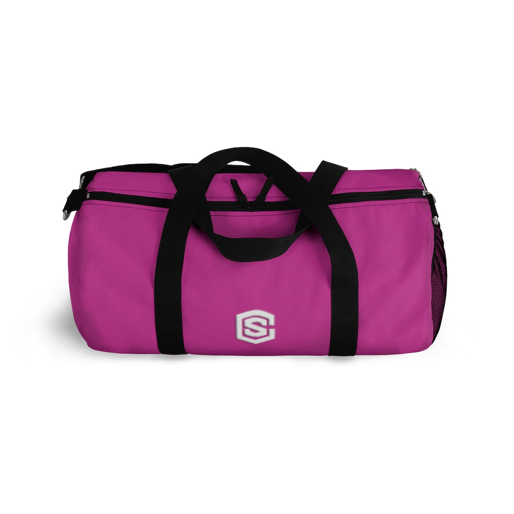 Pink Duffel Bag White Logo