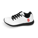 WHITE KID SNEAKER WITH RED LOGO Kid's Sneakers (Little Kid / Big Kid) (Model020)