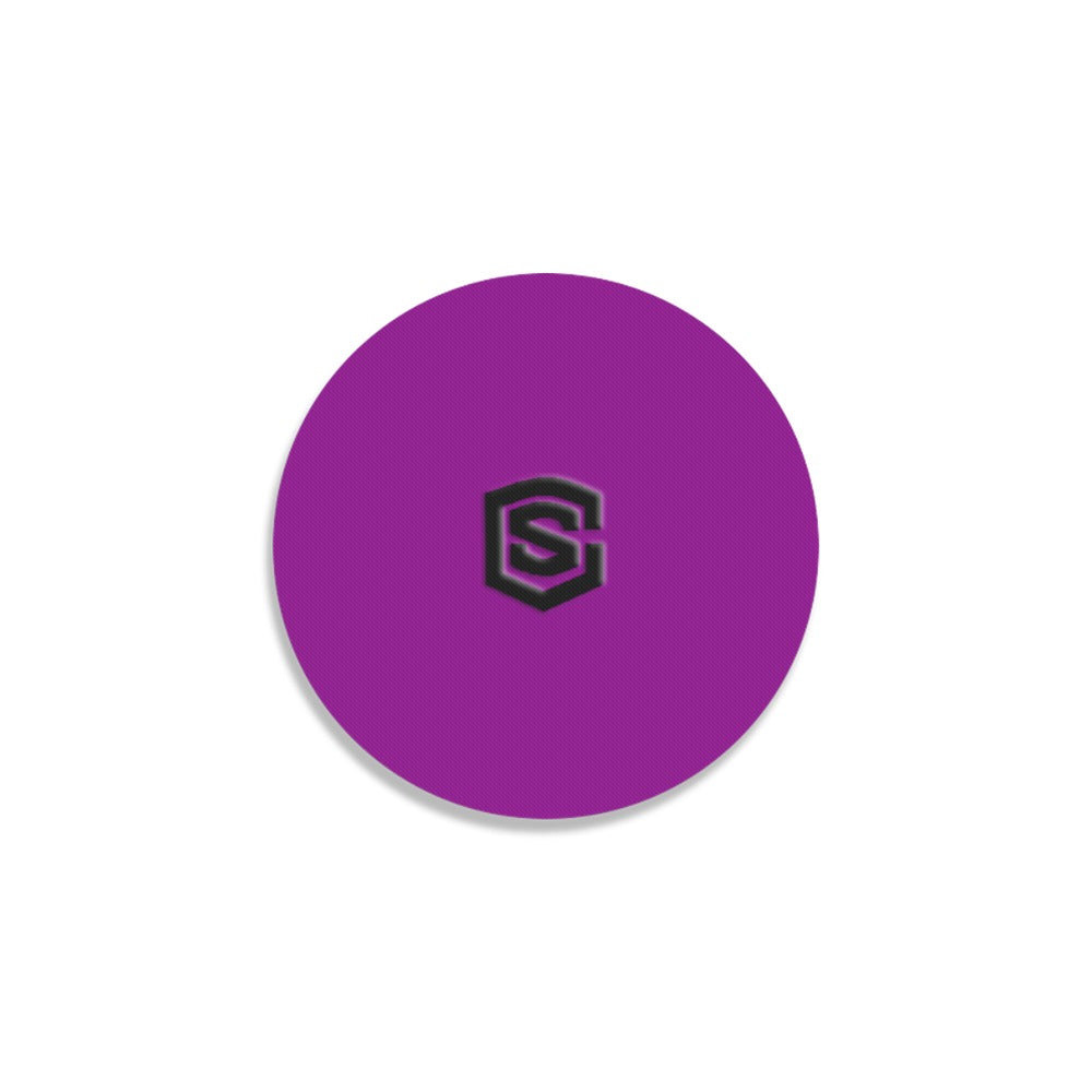 Purple Round Coaster with Black Logo Round Coaster