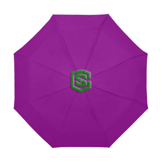 Purple Anti-UV Automatic Umbrella With Green Logo Anti-UV Automatic Umbrella(Outside Printing)(Model U09)