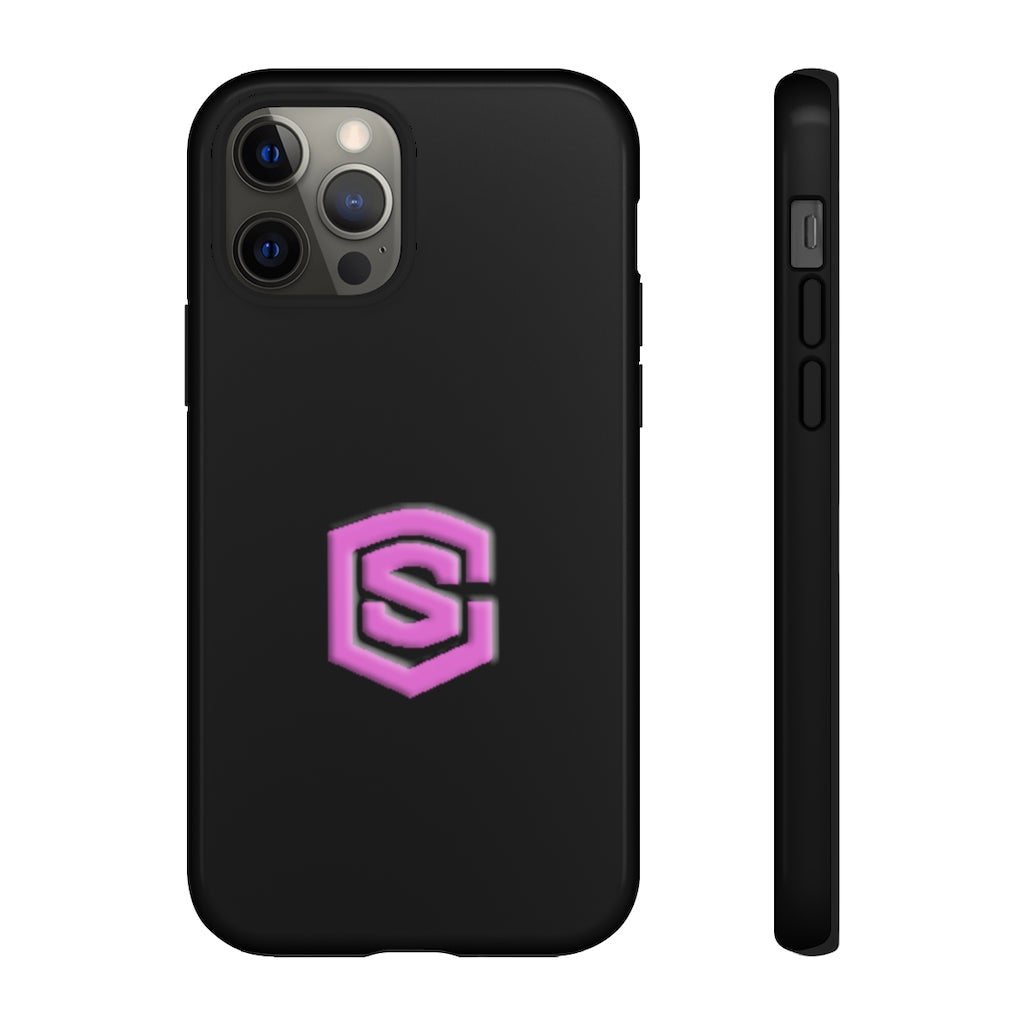 Black Tough Cases Pink Logo