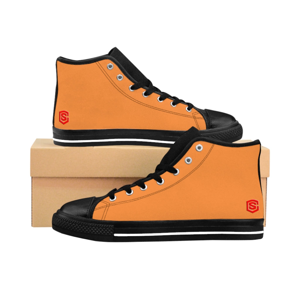 orange Women's High-top Sneakers Red logo