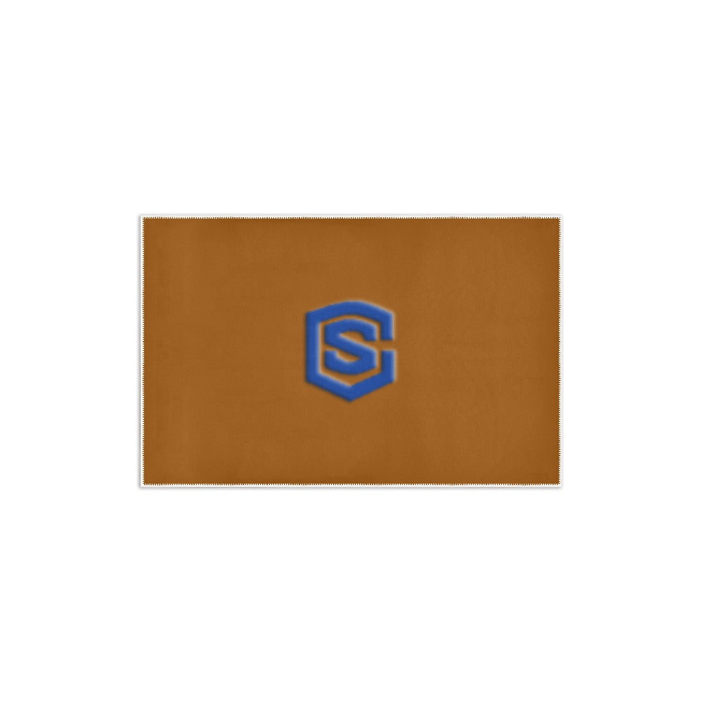 Brown Area Rug 2.6' x 1.7' with Blue Logo Area Rug 2.6' x 1.7'