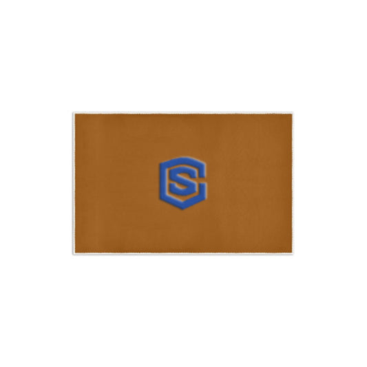 Brown Area Rug 2.6' x 1.7' with Blue Logo Area Rug 2.6' x 1.7'