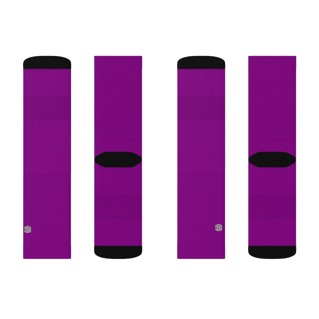 Purple Sublimation Socks with Silver Logo