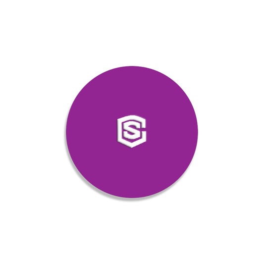 Purple Round Coaster with White Logo Round Coaster