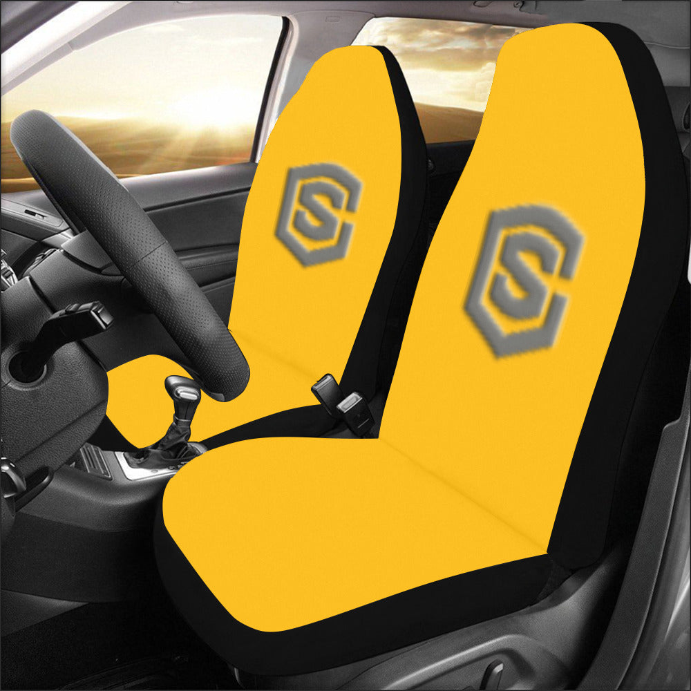 Orange Car Seat Covers Grey Logo Car Seat Covers (Set of 2)