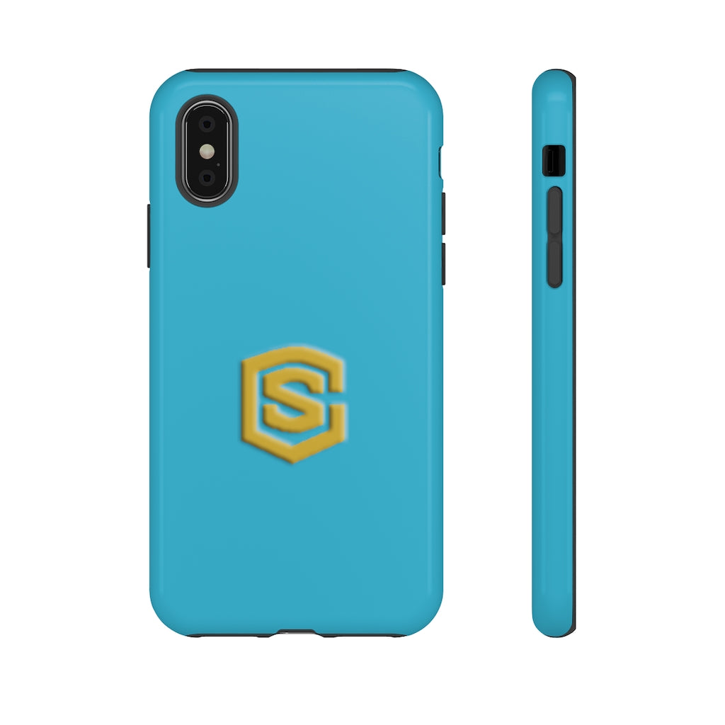 Blue Tough Cases Gold Logo
