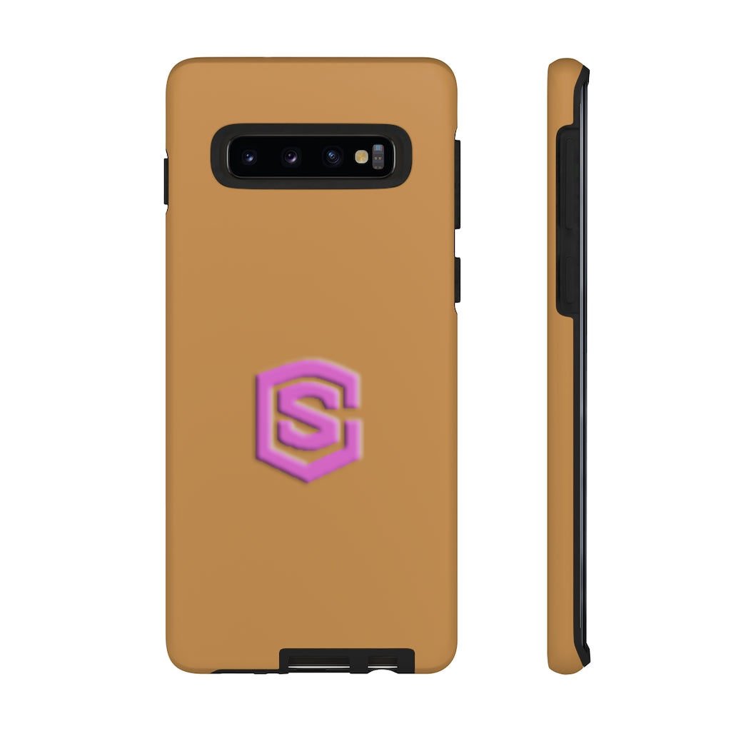 Brown Tough Cases Pink Logo