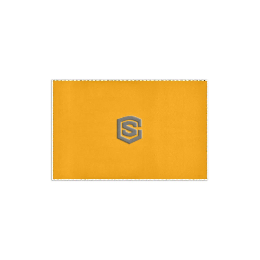 ORANGE SMALL AREA RUG WITH GRAY LOGO Area Rug 2.6' x 1.7'