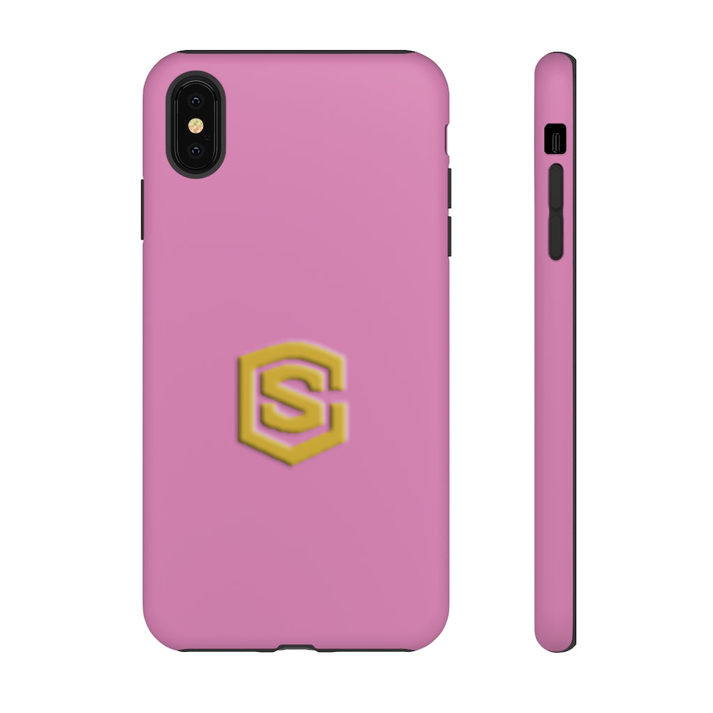 Pink Tough Cases Gold Logo