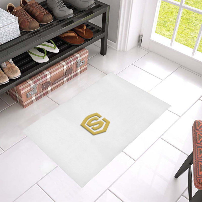 White Doormat 24" x 16" (Sponge Material) with Gold Logo Doormat 24" x 16" (Sponge Material)