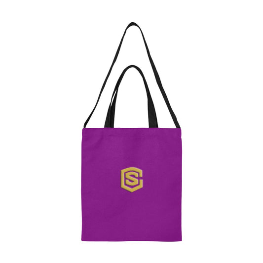 Purple All Over Print Canvas Tote Bag With Gold Logo All Over Print Canvas Tote Bag(Model1698)(Medium)