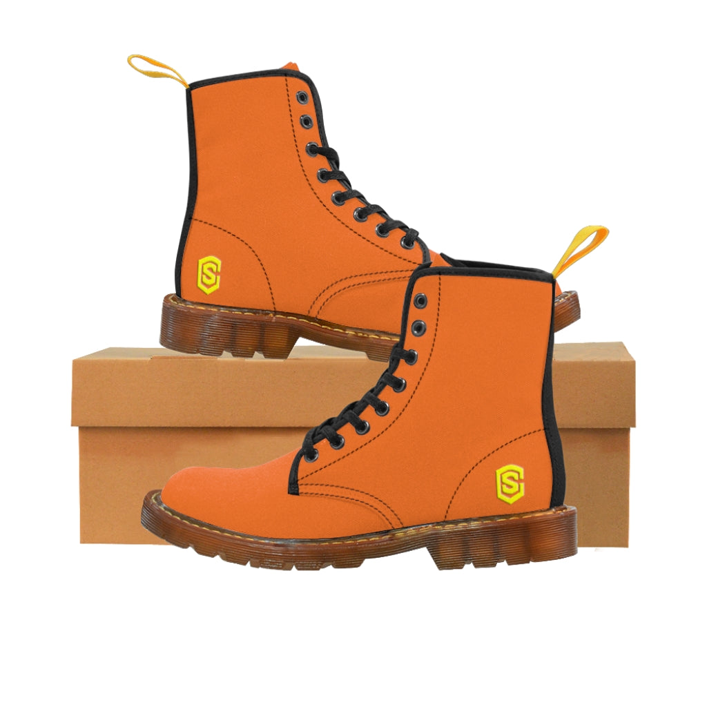 Orange Men's Canvas Boots Yellow Logo