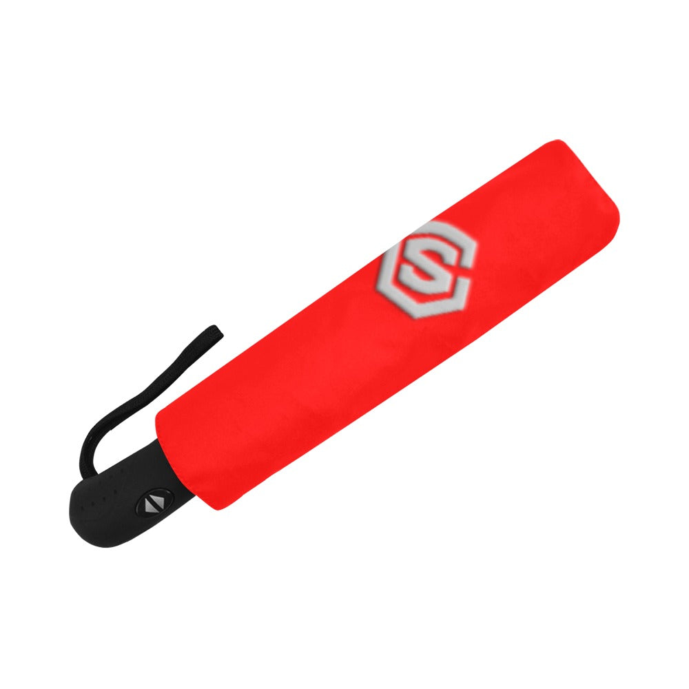 Red Anti-UV Automatic Umbrella With Silver Logo Anti-UV Automatic Umbrella(Outside Printing)(Model U09)