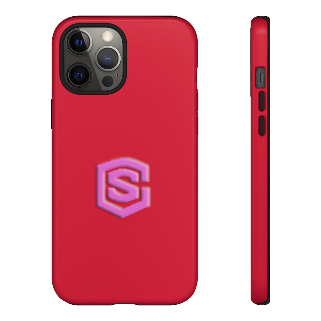 Red Tough Cases Pink Logo
