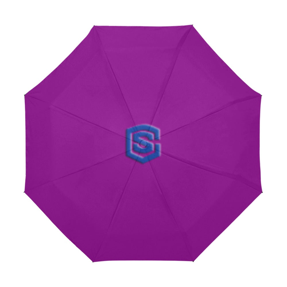 Purple Anti-UV Automatic Umbrella With Blue Logo Anti-UV Automatic Umbrella(Outside Printing)(Model U09)